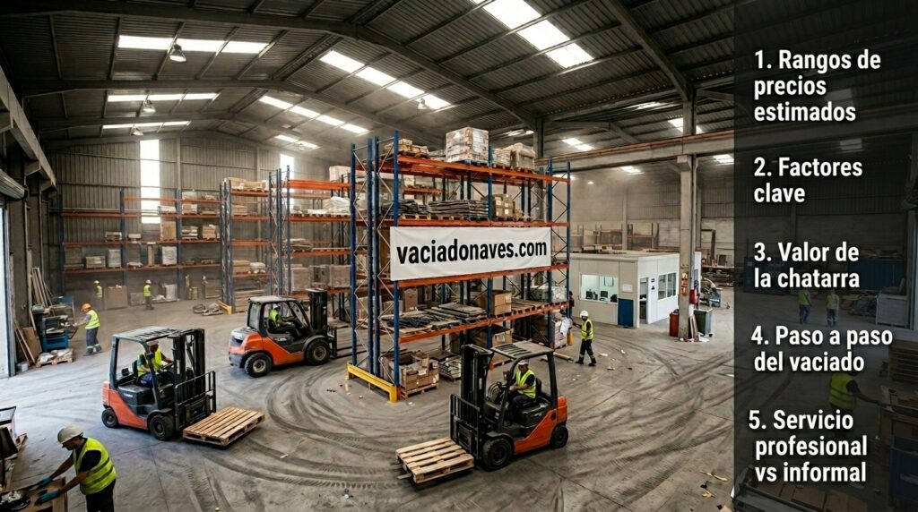 Cuánto cuesta vaciar una nave industrial y qué factores influyen
