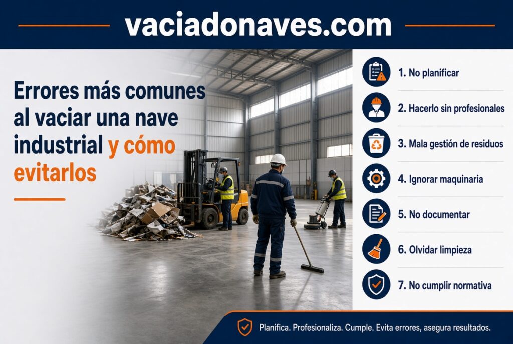 Errores más comunes al vaciar una nave industrial y cómo evitarlos